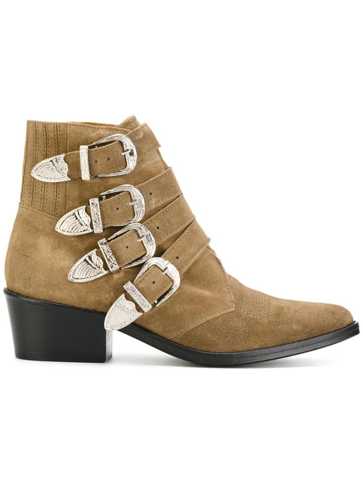 Toga Pulla Buckle Strap Boots - Nude & Neutrals