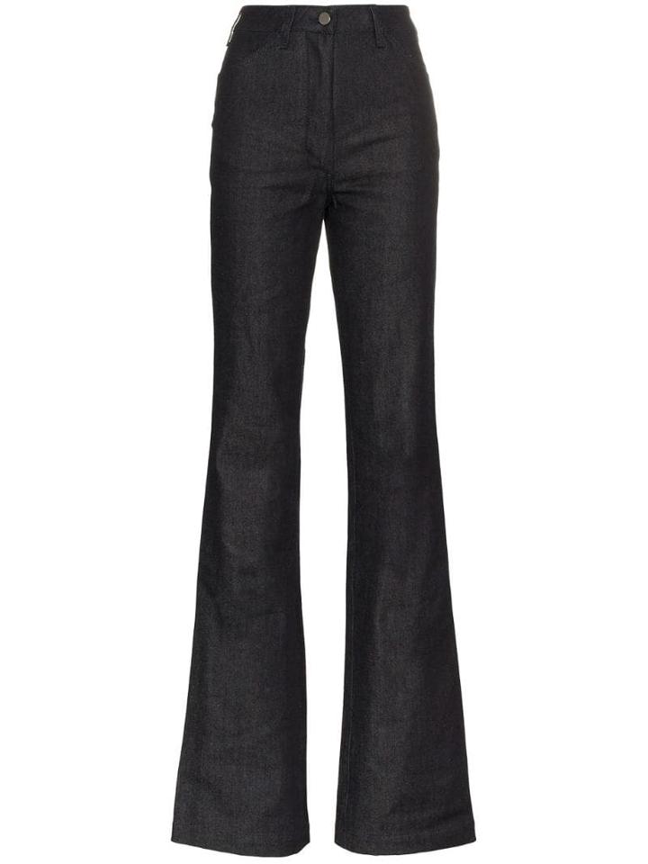 A Plan Application High Waisted Flared Jeans - Blue