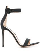 Gianvito Rossi Textured Strappy Sandals - Black
