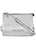 Armani Jeans - Quilted Logo Clutch - Women - Polyester/polyurethane - One Size, Grey, Polyester/polyurethane