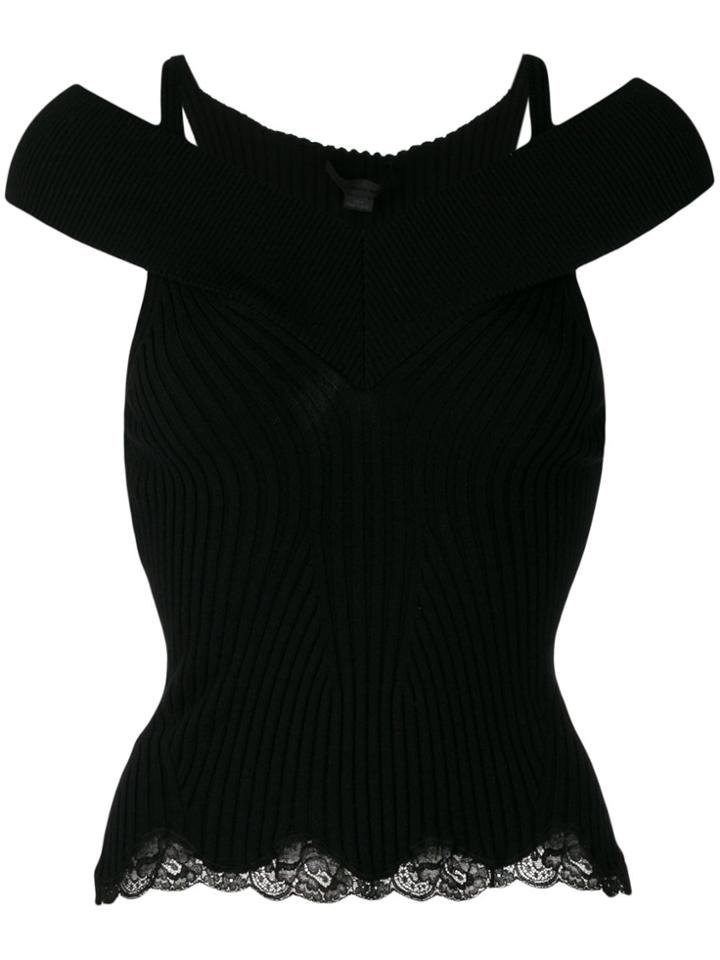 Alexander Wang Cold Shoulder Knitted Top - Black