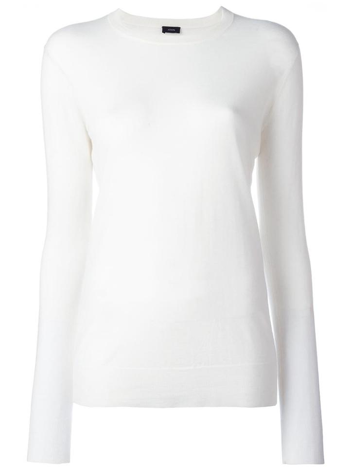 Joseph Classic Sweater, Women's, Size: Large, White, Cashmere