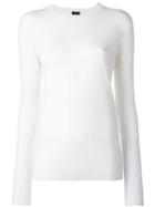Joseph Classic Sweater, Women's, Size: Large, White, Cashmere