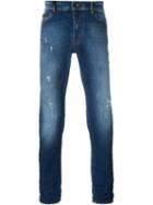 Marcelo Burlon County Of Milan Slim Fit Jeans, Men's, Size: 33, Blue, Cotton/spandex/elastane