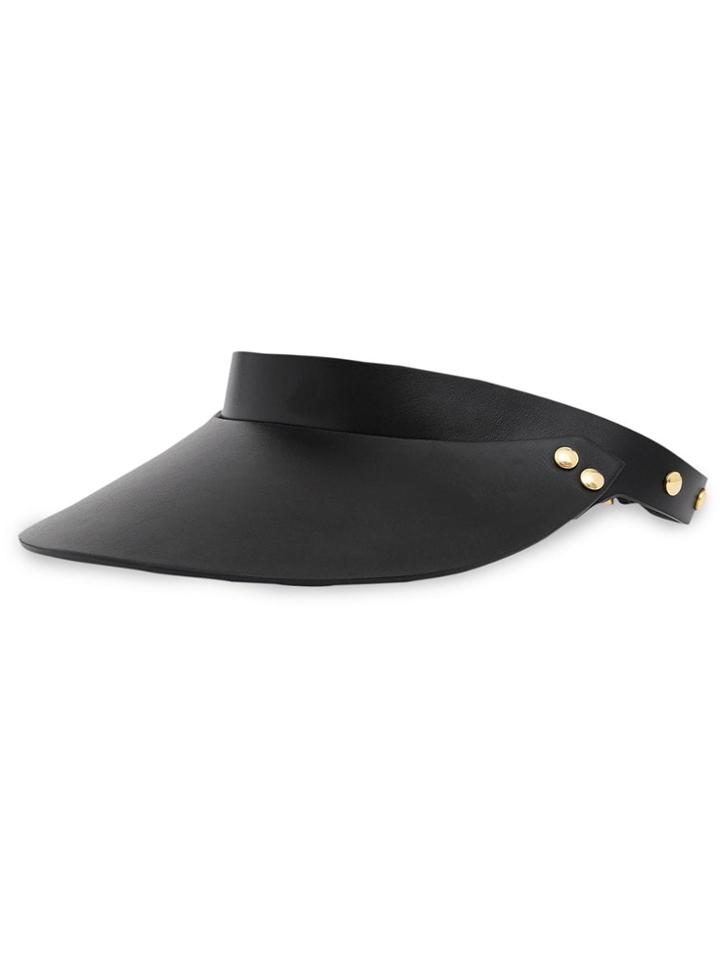 Burberry Studded Leather Visor - Black