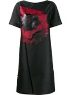 Osman Contrast Embroidery Dress, Women's, Size: 14, Black, Silk/polyester