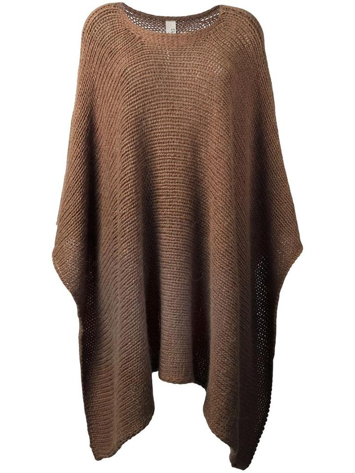 Daniela Pancheri Classic Knit Poncho, Women's, Brown, Alpaca/wool/polyamide