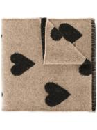 Burberry Heart Print Scarf, Women's, Black, Cashmere/wool/polyester