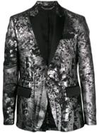 Philipp Plein Metallic Effect Fitted Blazer - Black