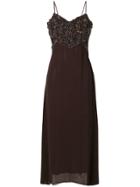 William Vintage Beaded Slip Dress - Brown