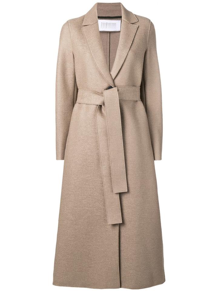 Harris Wharf London Long Belted Coat - Brown