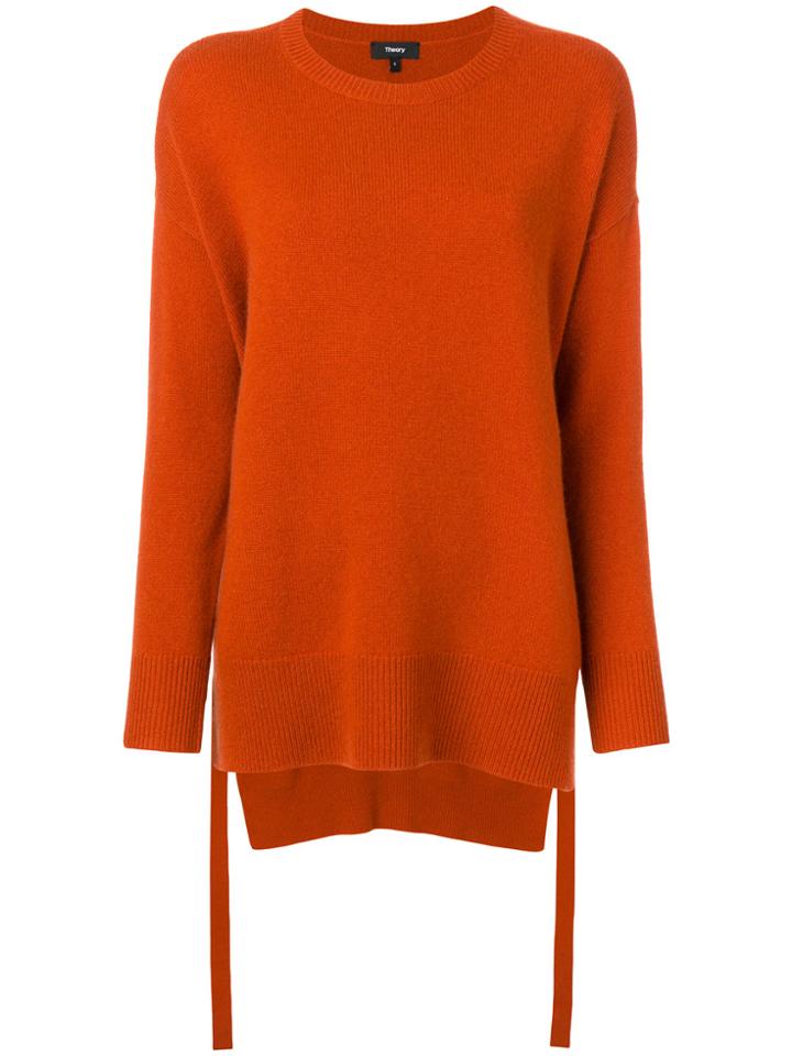 Theory Split Oversized Crew Neck Sweater - Yellow & Orange