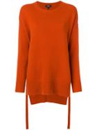 Theory Split Oversized Crew Neck Sweater - Yellow & Orange