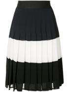 Edward Achour Paris - Pleated Block Colour Skirt - Women - Polyester - 38, Blue, Polyester