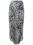 Norma Kamali Leopard Print Long Skirt