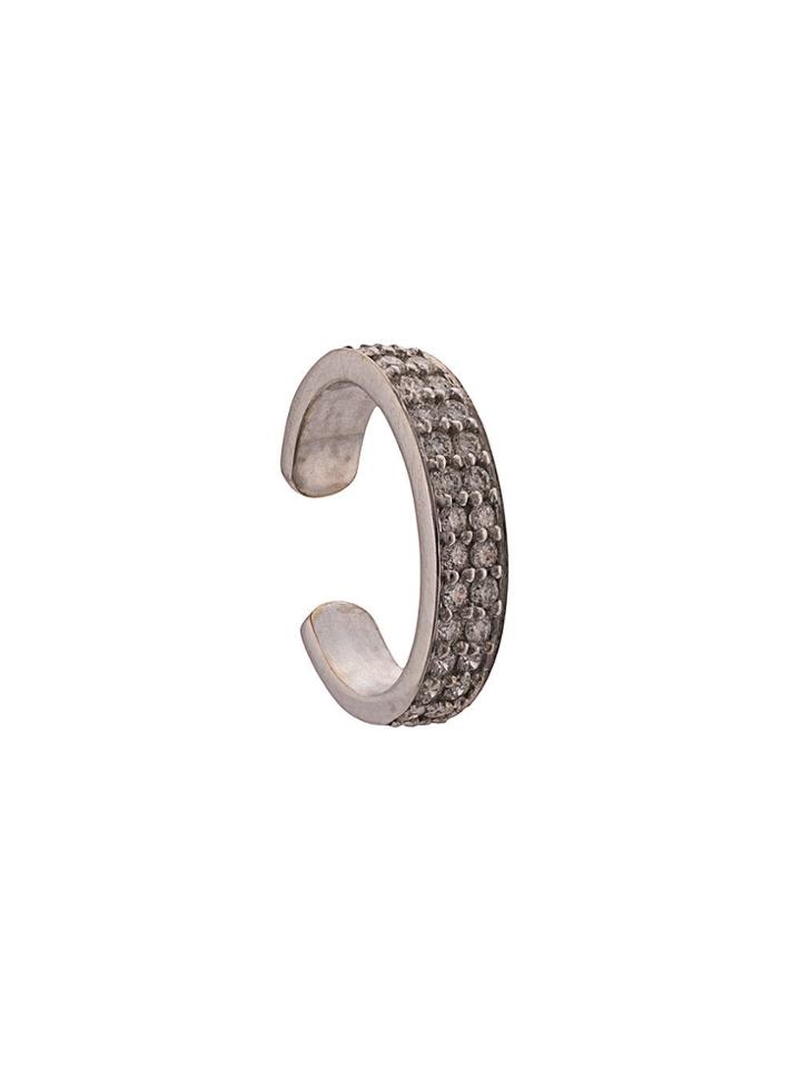 Anita Ko 18kt White Gold Double-row Diamond Ear Cuff - Silver