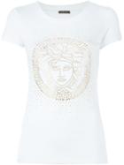 Versace Medusa Slim Fit T-shirt, Women's, Size: 38, White, Viscose/spandex/elastane