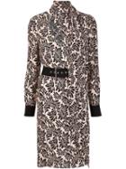 Emanuel Ungaro Belted Floral Print Dress