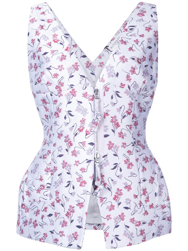 Altuzarra - Sleeveless Peplum Blouse - Women - Silk/polyamide/polyester/acetate - 36, Pink/purple, Silk/polyamide/polyester/acetate