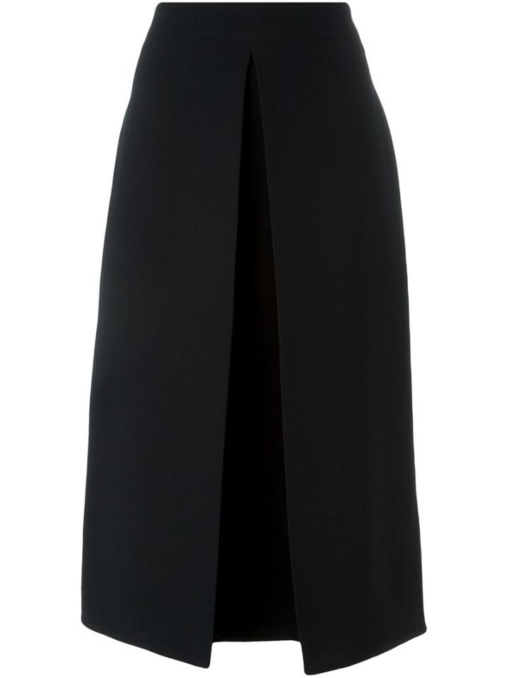 Mcq Alexander Mcqueen Inverted Pleat Midi Skirt, Women's, Size: 44, Black, Polyester