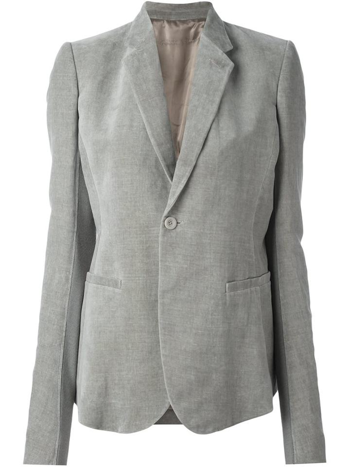 Rick Owens Single Button Blazer, Women's, Size: 40, Nude/neutrals, Cotton/linen/flax/virgin Wool