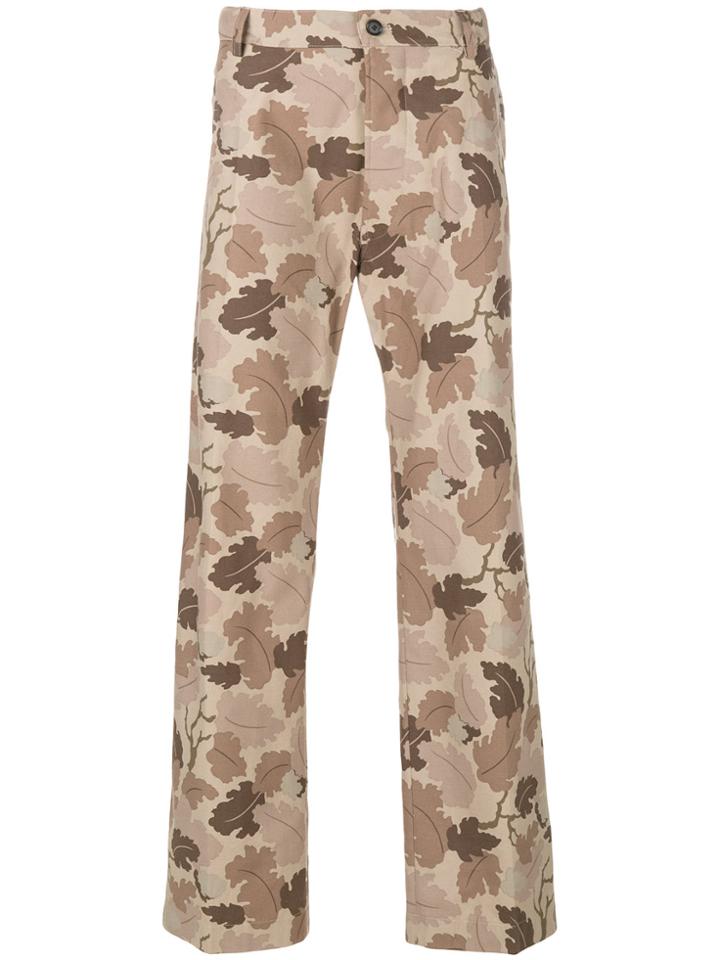 Walter Van Beirendonck Leaf Print Trousers - Brown