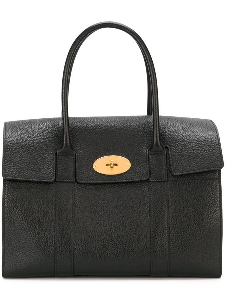 Mulberry Gold-tone Hardware Medium Tote, Women's, Black