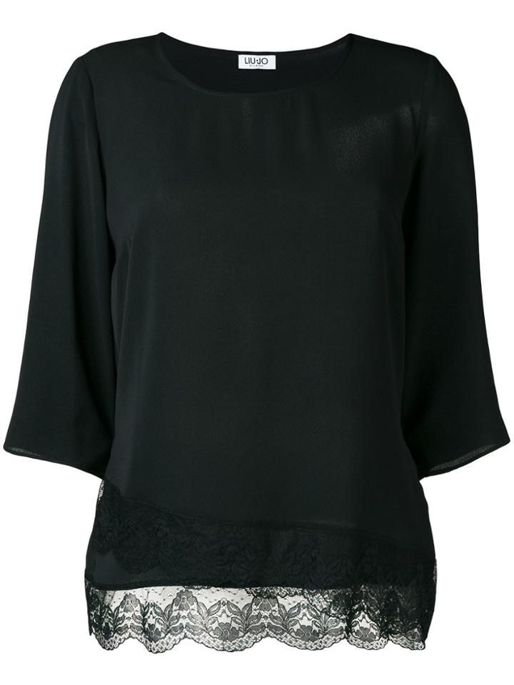 Liu Jo Lace Trim Top - Black