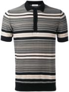 Paolo Pecora - Striped Polo Shirt - Men - Cotton - M, Black, Cotton