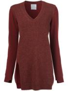 Barrie Cashmere V-neck Jumper - Red