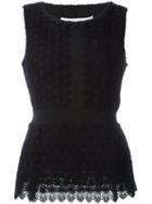 Diane Von Furstenberg 'tavita' Crochet Top, Women's, Size: 2, Black, Cotton/nylon/spandex/elastane/polyester