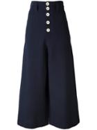 See By Chloé - Wide Leg Flared Trousers - Women - Cotton/spandex/elastane - 38, Blue, Cotton/spandex/elastane