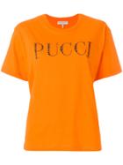 Emilio Pucci Crystal-embellished Logo T-shirt - Yellow & Orange