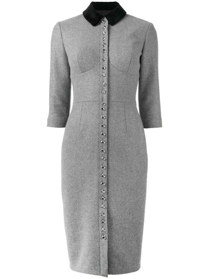 Olympia Le-tan Button-down Dress - Grey
