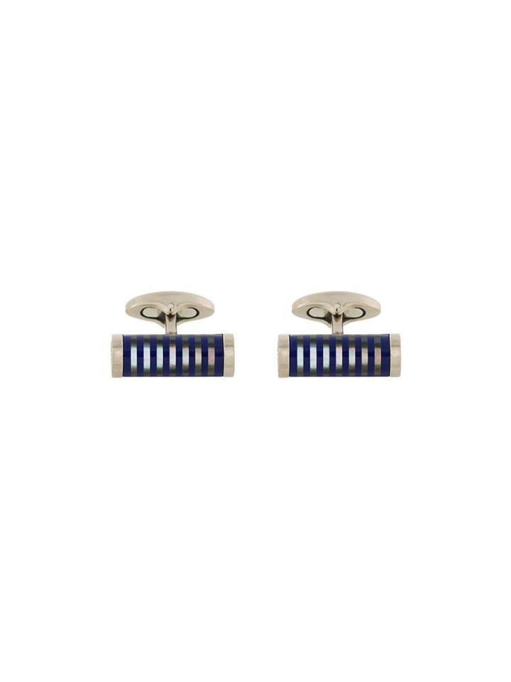 Tateossian Striped Tubular Cufflink - Blue
