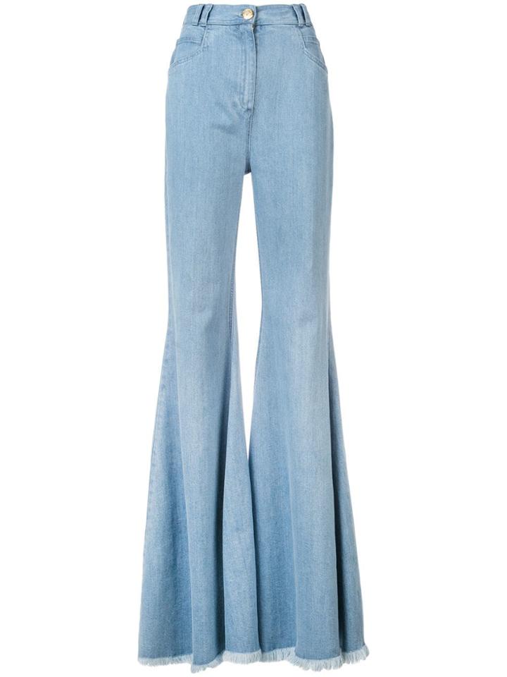 Balmain High Rise Flared Jeans - Blue