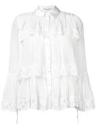 Alice+olivia Tiered Lace Trim Shirt - White