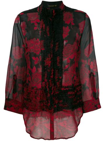 Alexander Mcqueen Vintage Rose Chiffon Shirt - Black