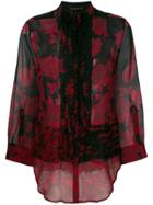 Alexander Mcqueen Vintage Rose Chiffon Shirt - Black