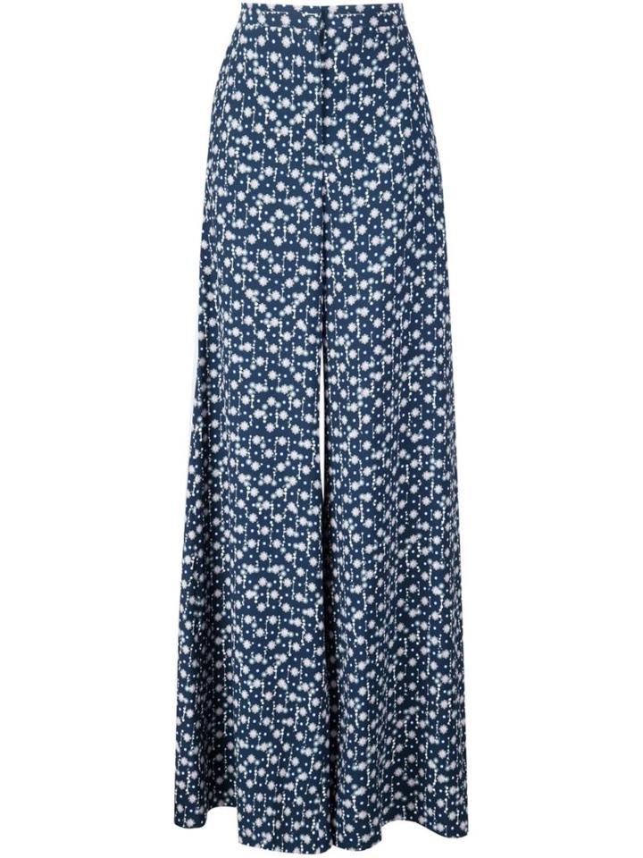 Peter Pilotto Floral Print Palazzo Pants, Women's, Size: 8, Black, Viscose