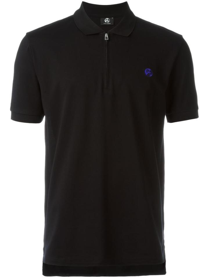 Ps By Paul Smith Embroidered Logo Polo Shirt, Men's, Size: Large, Black, Cotton