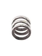 Henson Carved Stacker Rings - Grey