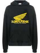 Rhude Long Sleeve Rhude Logo Hoodie - Black