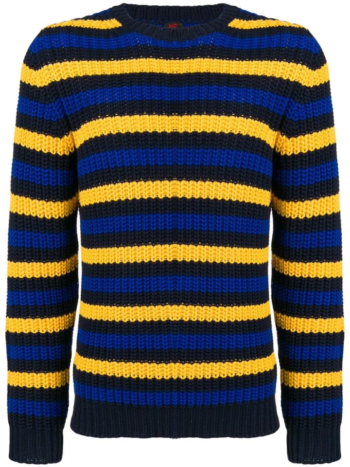 Mp Massimo Piombo Striped Chunky Sweater - Blue