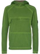 Cp Company Hooded Logo Button Sweatshirt - Green