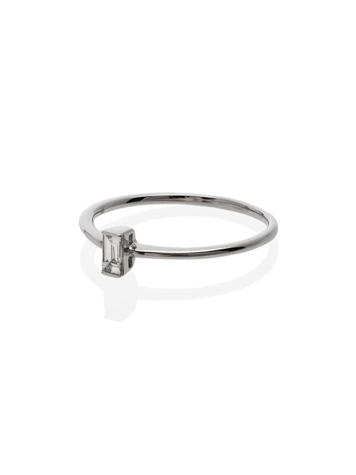 Rosa De La Cruz 18k White Gold Baguette Diamond Ring - Metallic