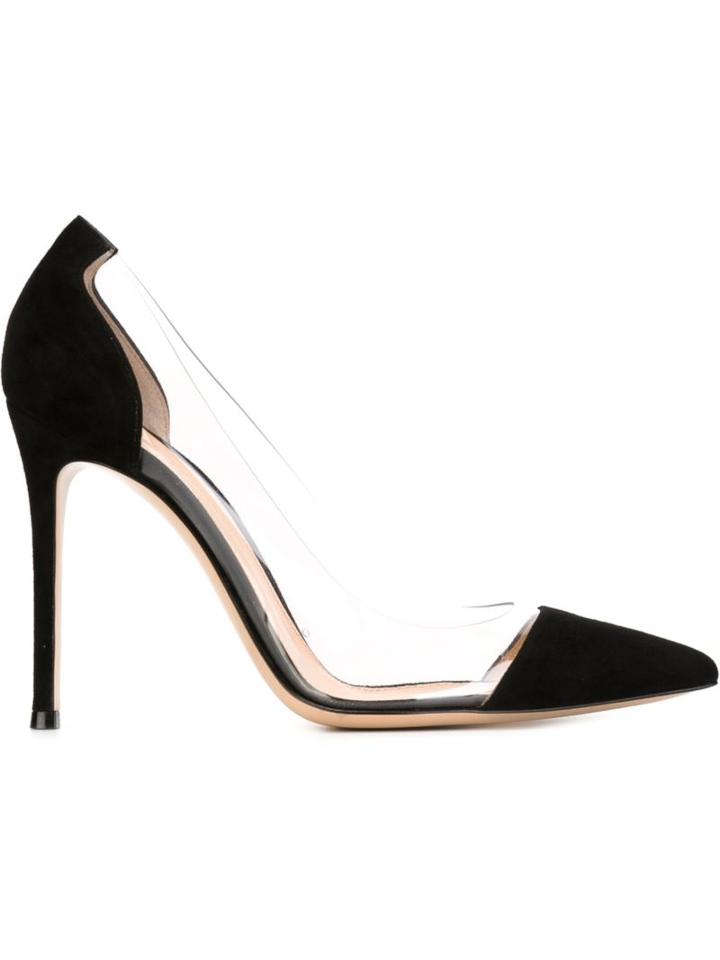 Gianvito Rossi Plexi Pumps, Women's, Size: 39, Black, Leather/suede/plexiglass