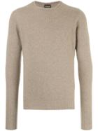 Drumohr Slim Fit Crew Neck Sweater - Brown