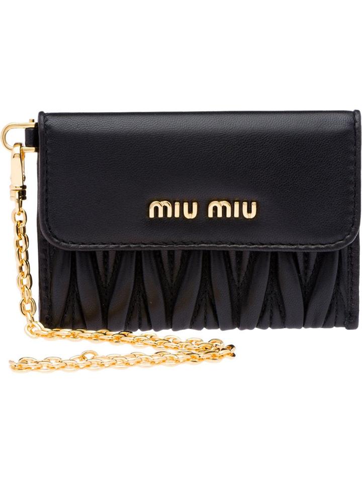 Miu Miu Matelassé Card Holder - Black