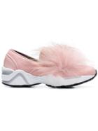 Suecomma Bonnie Fur Detail Sneakers - Pink & Purple